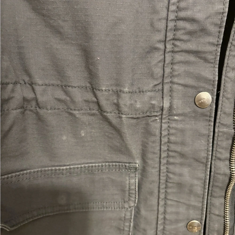 Carhartt Women Gray Utility Field Jacket Snap Zip Lightweight M 8/10 - Picture 8 of 10